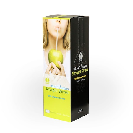 Goldmax Goldmax Unwrapped 10.25" Jumbo Translucent Straw, PK2500 38621